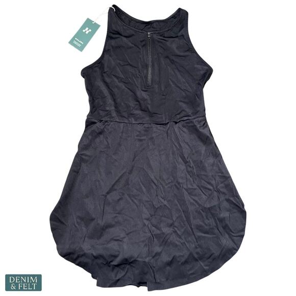 Halara Everyday Cloudful® Air Black Athletic Mini Dress w/ Shorts Size Med NEW - Picture 1 of 6